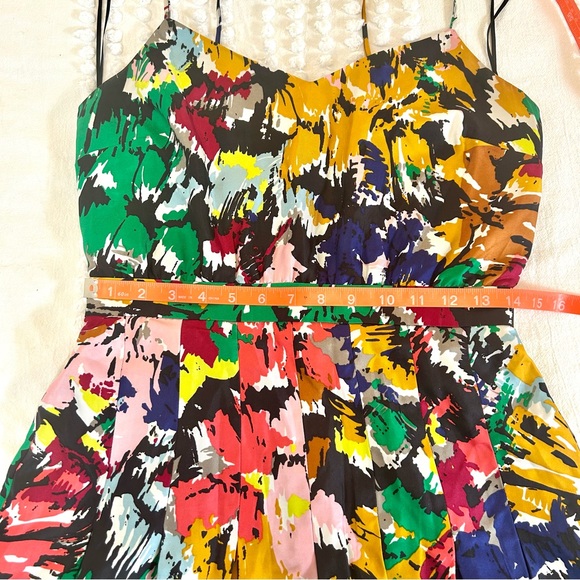 J Crew Women’s Colorful Abstract Silk Midi Dress Sz 4 - Picture 9 of 11